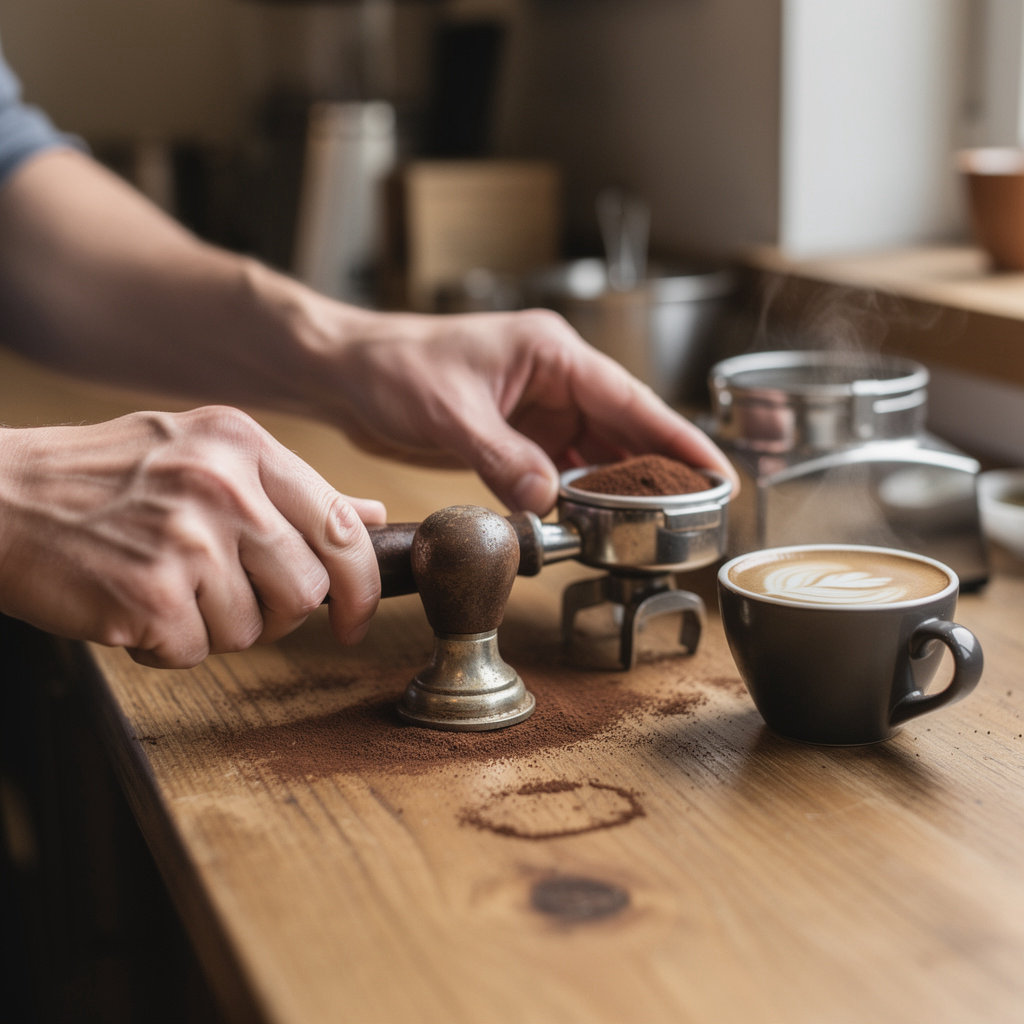 Bean Haven Austin's early days at a local Austin farmers market, serving coffee to the community